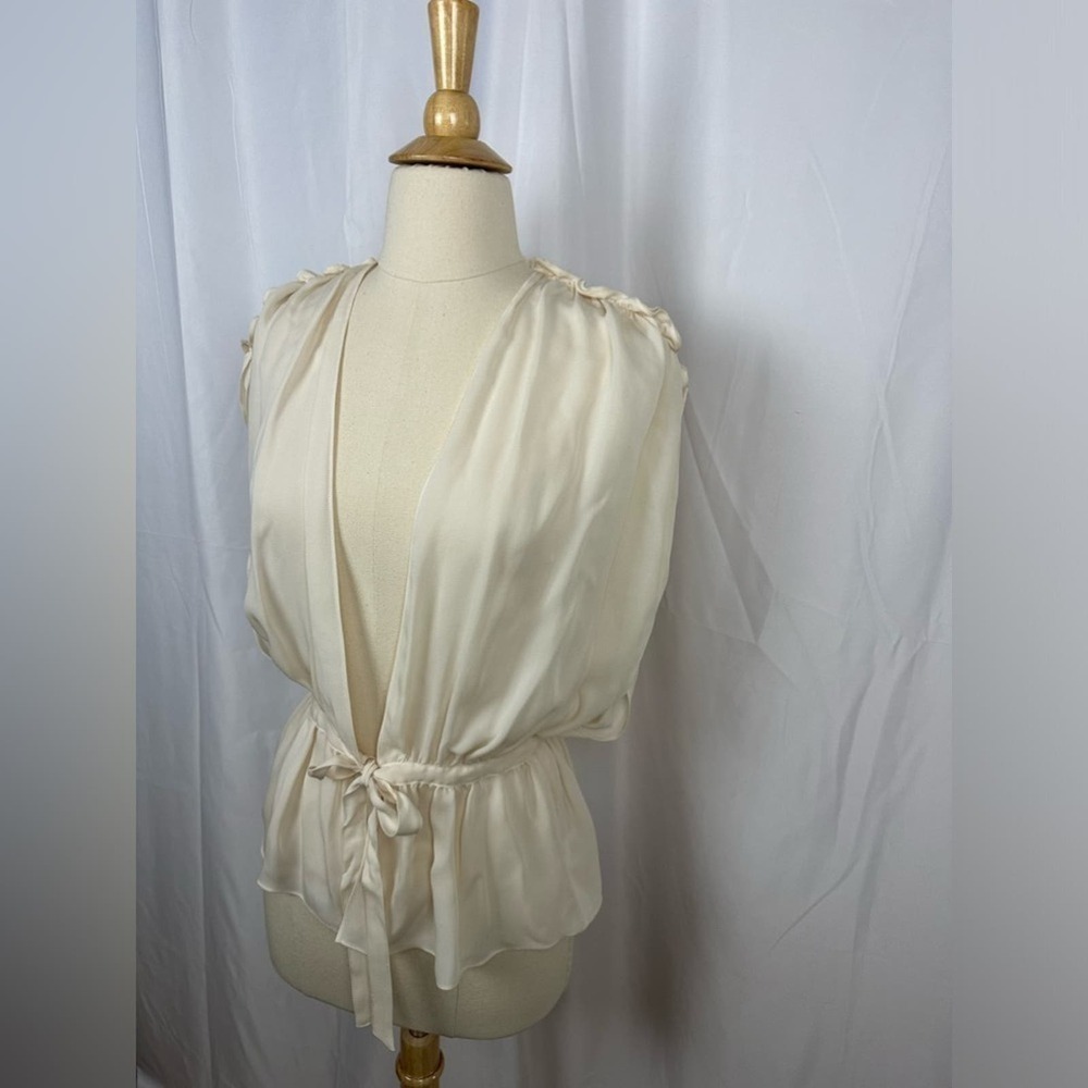 NWT 100% Silk Haute Hippie Cream Top - Picture 2 of 4